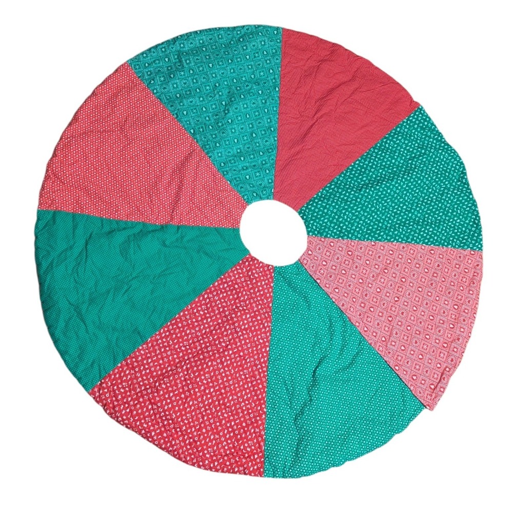 Vintage Tree Skirt‎ Patchwork Christmas Handmade Reversible Holiday Cottage Core